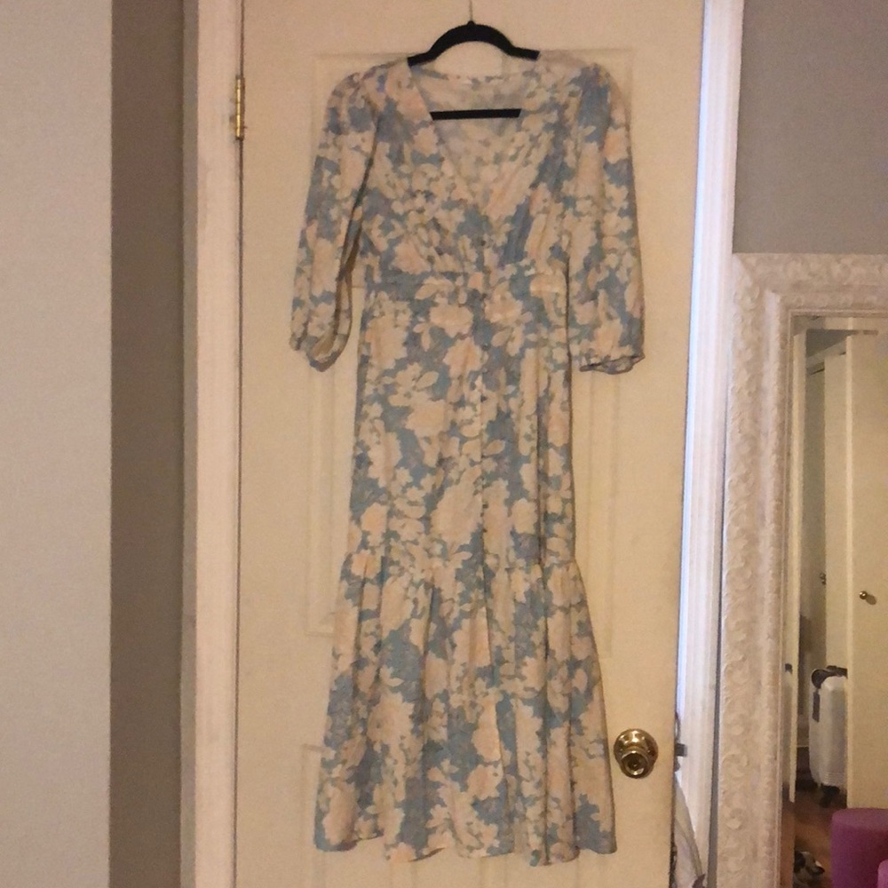 Blue floral maxi dress, never worn